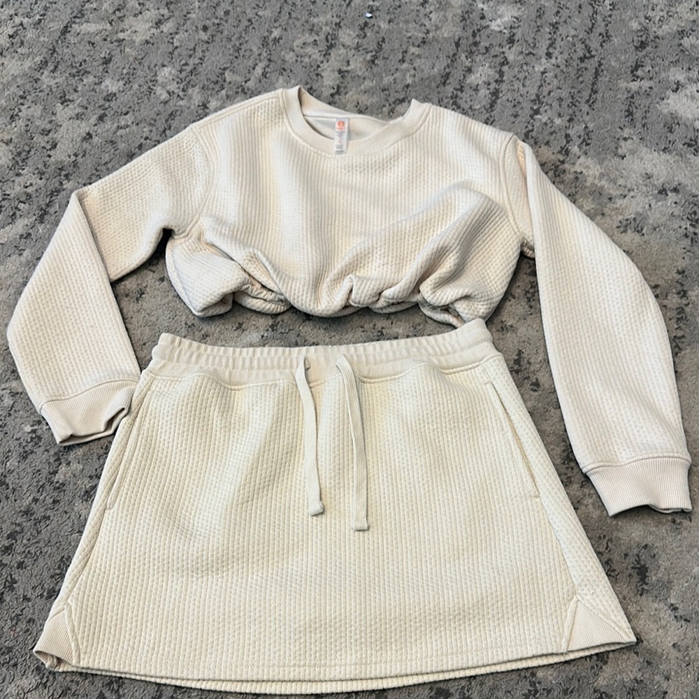 Cream Textured Two-Piece Set